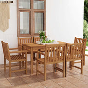 Vrtni blagovaonski set od 7 dijelova 140 x 80 cm masivno tikovino drvo