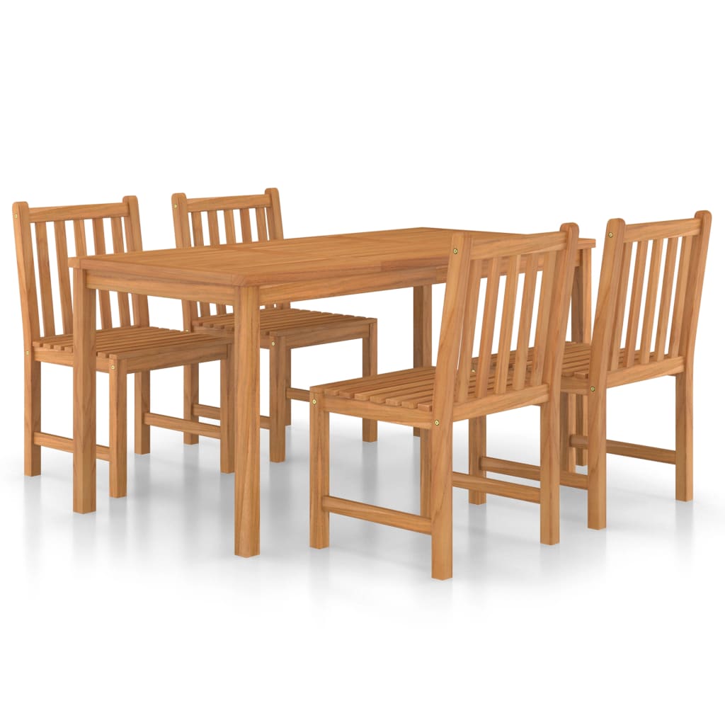 Vrtni blagovaonski set od 5 dijelova 160x80 cm masivno tikovino drvo