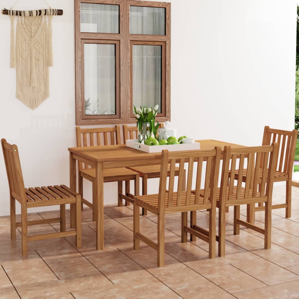 Vrtni blagovaonski set od 7 dijelova 160x80 cm masivno tikovino drvo