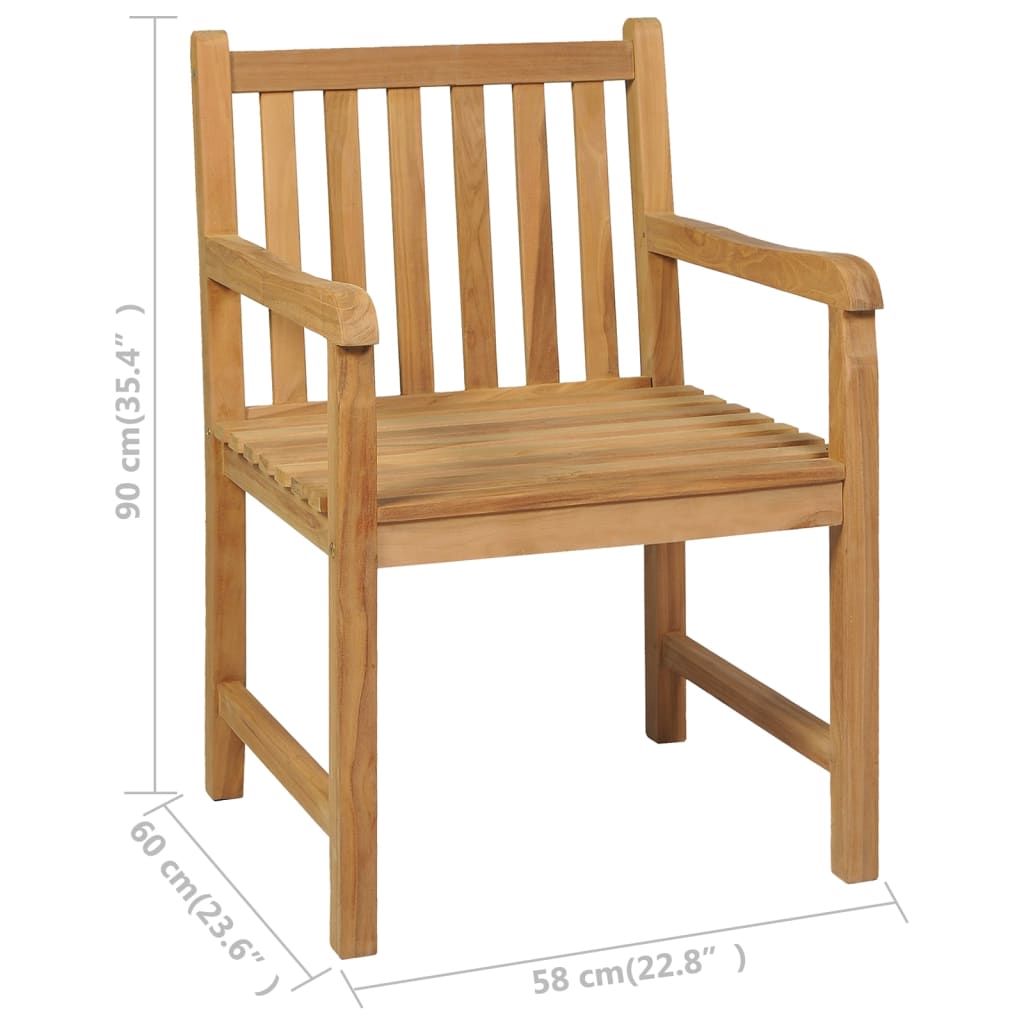 Vrtni blagovaonski set od 5 dijelova 160x80 cm masivno tikovino drvo