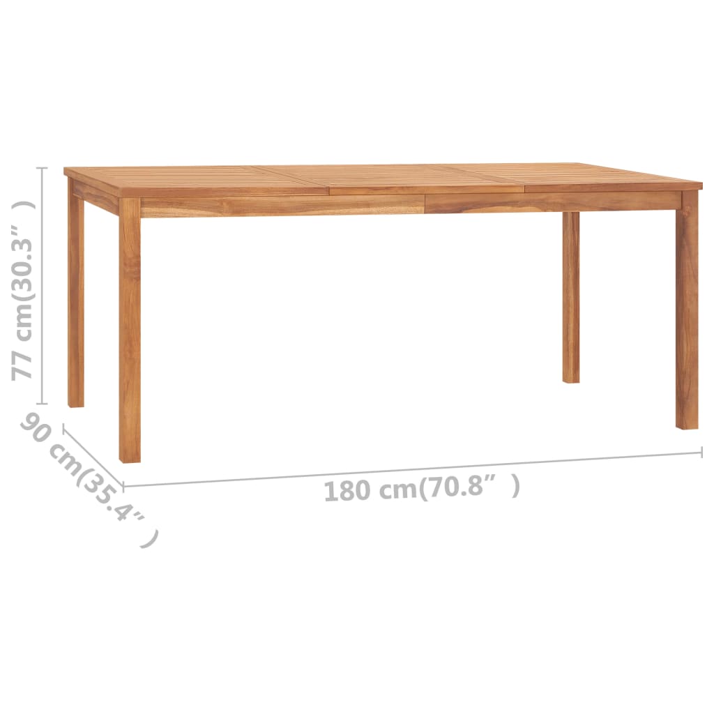 Vrtni blagovaonski set od 5 dijelova 180 x 90 cm masivno tikovino drvo