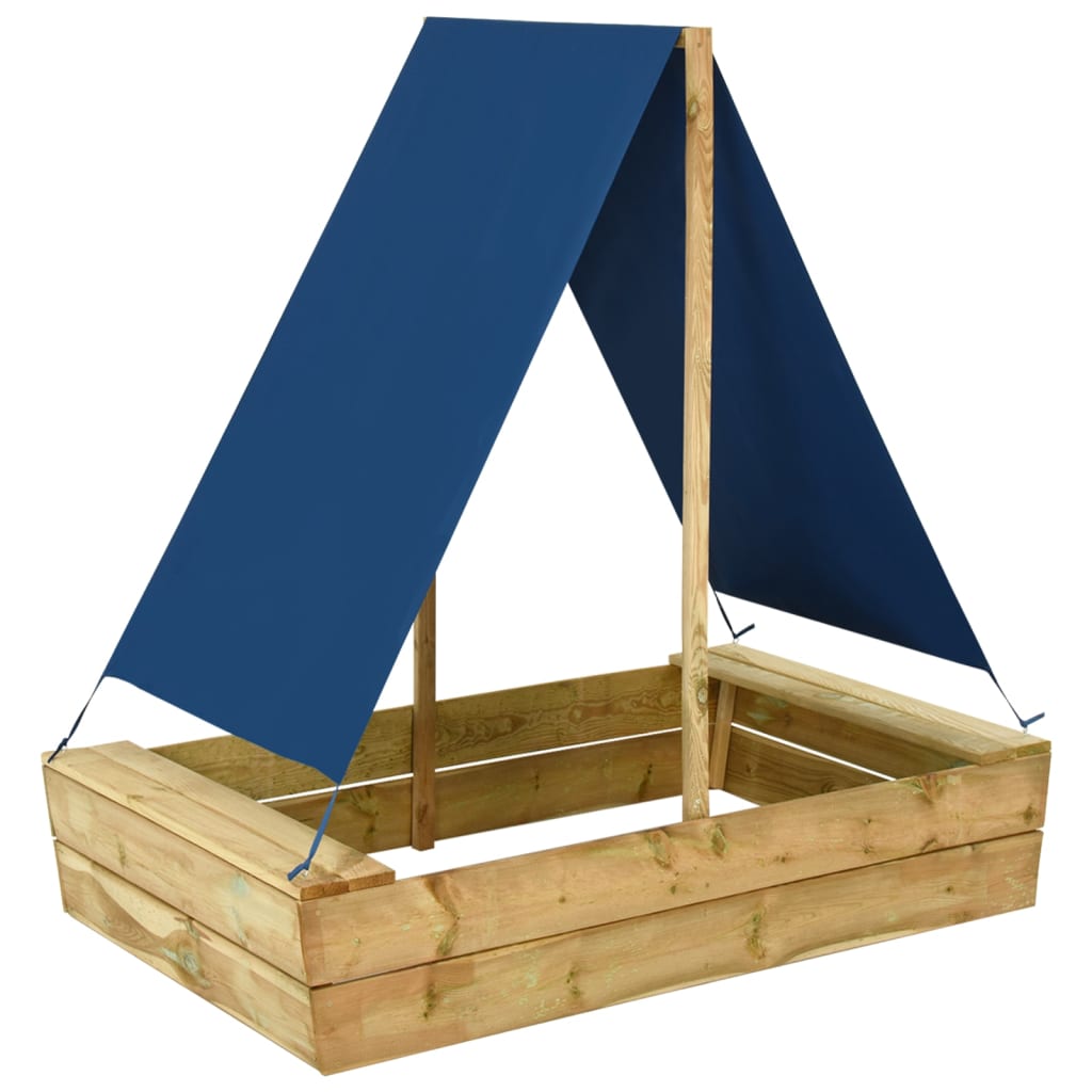Pješčanik s krovom 80 x 60 x 97,5 cm od impregnirane borovine
