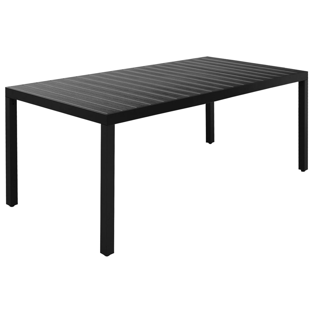 7-dijelni vrtni blagovaonski set crni