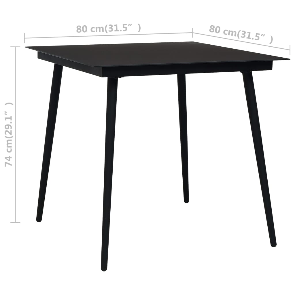 3-dijelni vrtni blagovaonski set crni