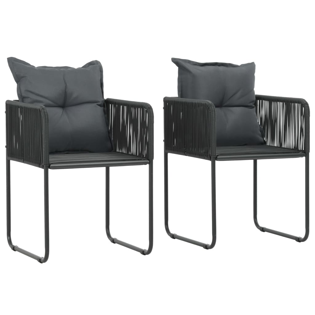 3-dijelni vrtni blagovaonski set od PVC ratana crni
