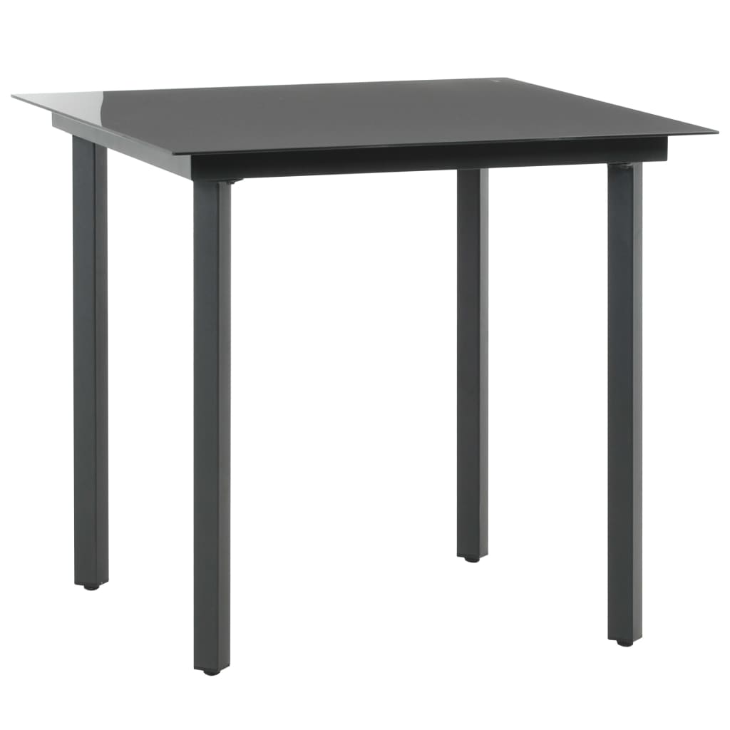 5-dijelni vrtni blagovaonski set od PVC ratana crni