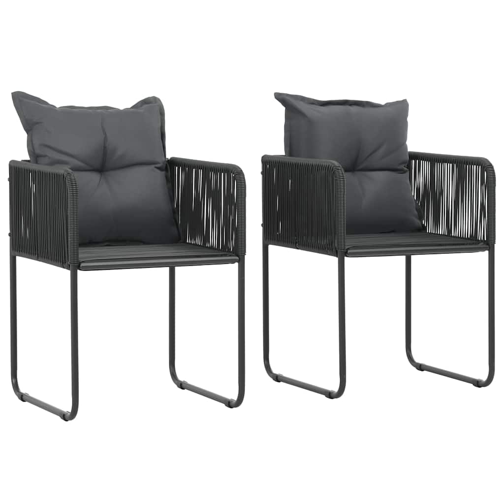 3-dijelni vrtni blagovaonski set od PVC ratana crni Crna Dužina stola 79 cm