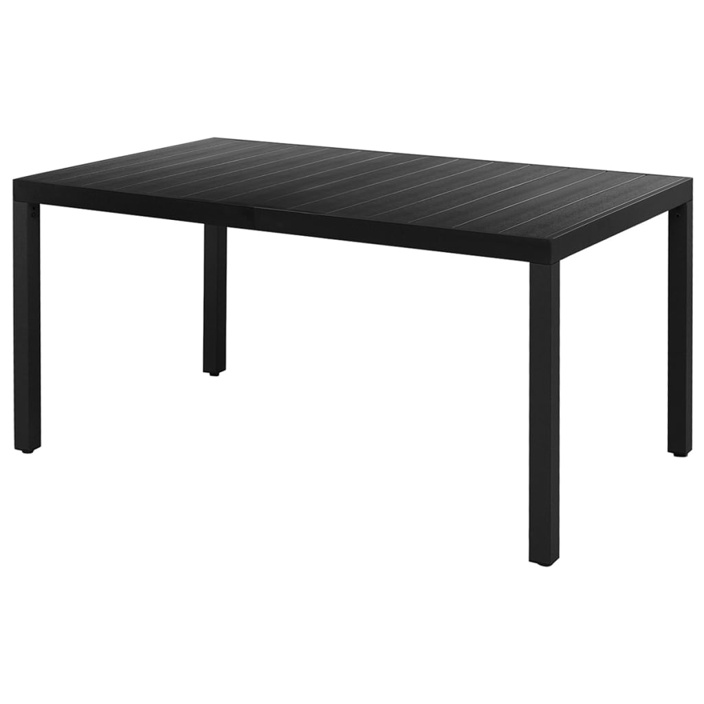 5-dijelni vrtni blagovaonski set od PVC ratana crni