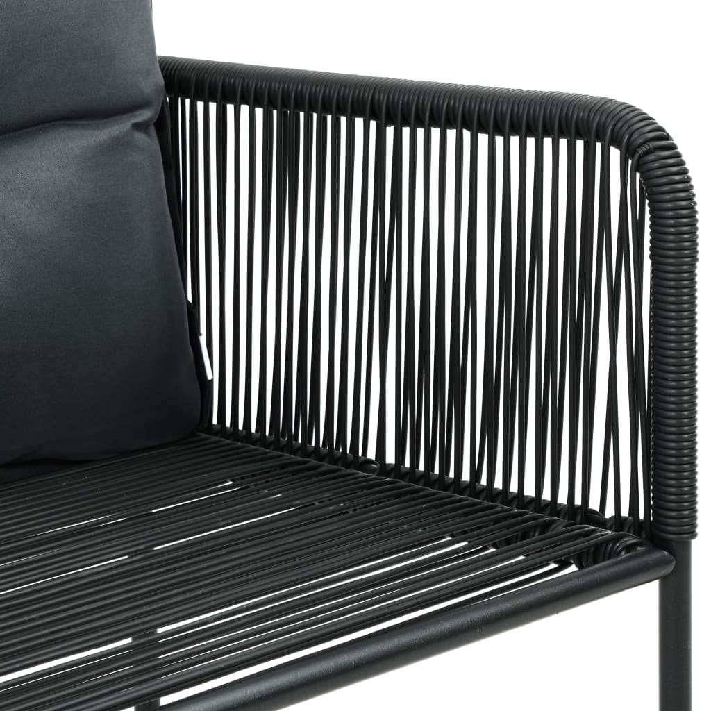 7-dijelni vrtni blagovaonski set od PVC ratana crni