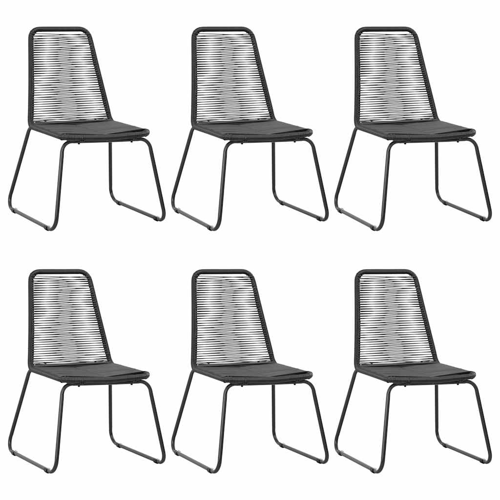 7-dijelni vrtni blagovaonski set od PVC ratana crni