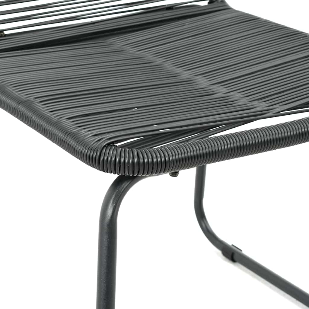 7-dijelni vrtni blagovaonski set od PVC ratana crni