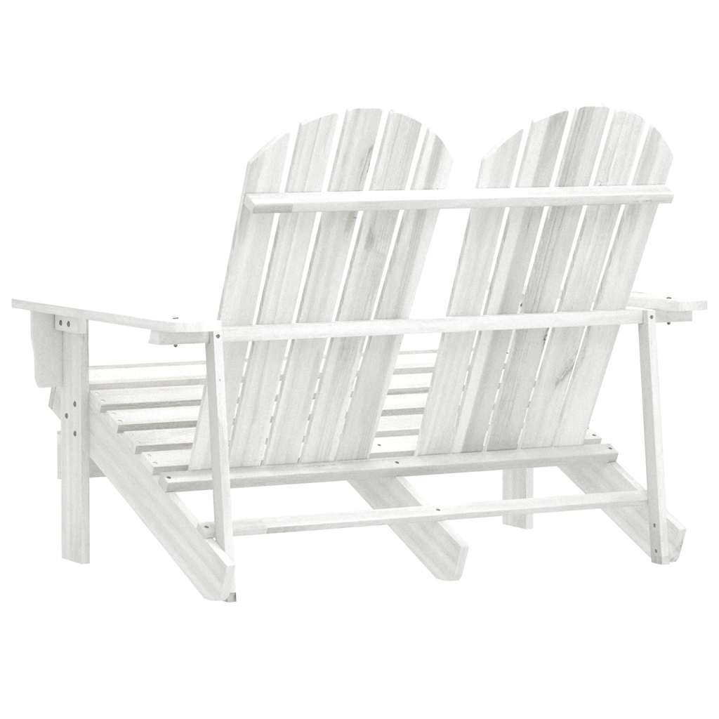 Vrtni dvosjed Adirondack od masivne jelovine bijeli