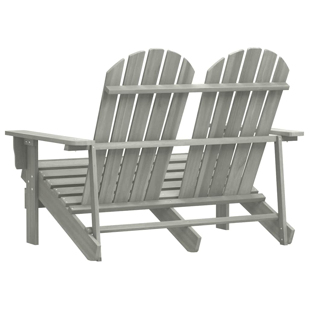 Vrtni dvosjed Adirondack od masivne jelovine sivi
