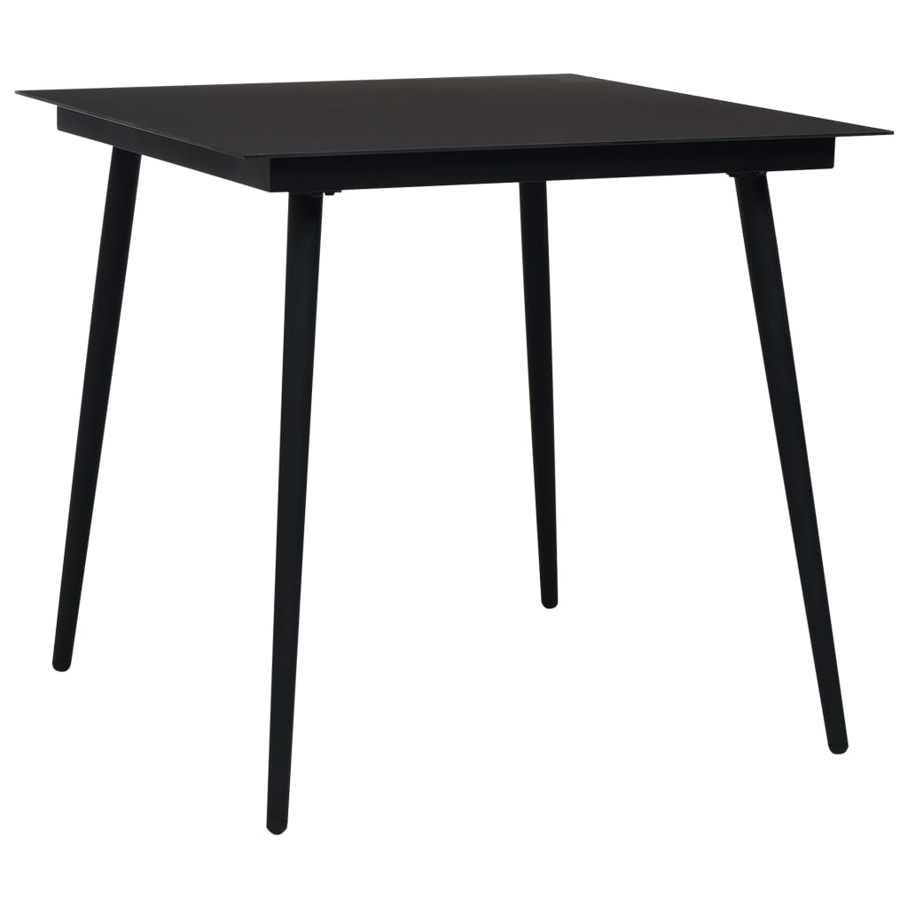3-dijelni vrtni blagovaonski set od PVC ratana crni