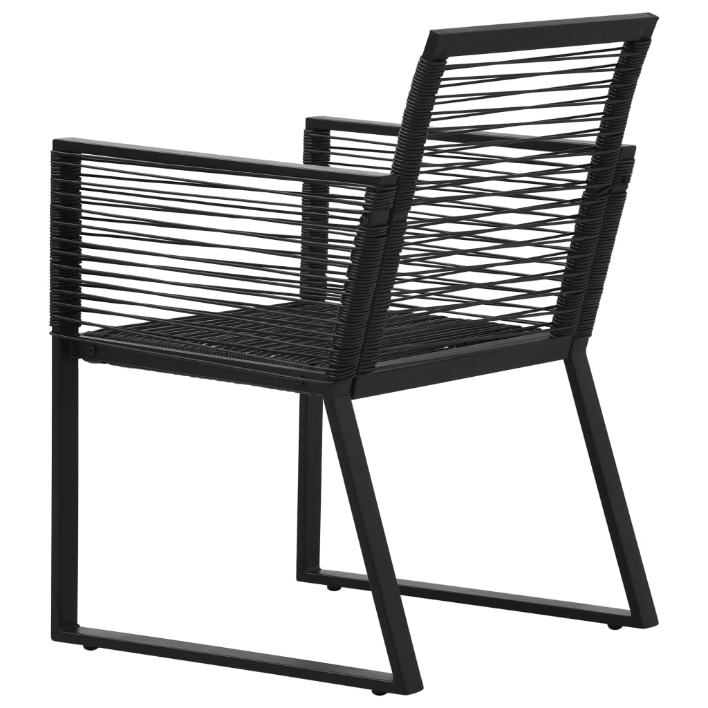 3-dijelni vrtni blagovaonski set od PVC ratana crni