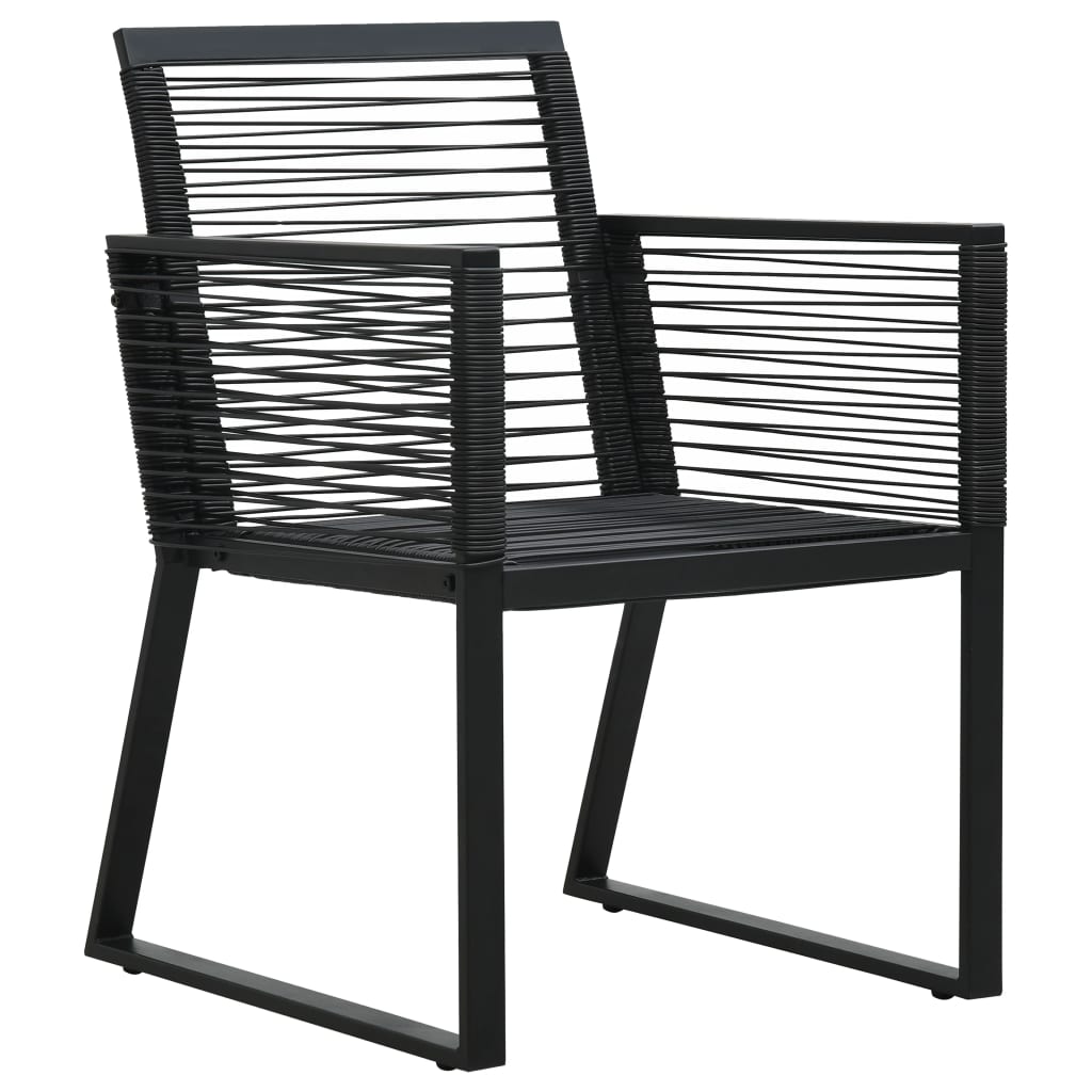7-dijelni vrtni blagovaonski set od PVC ratana crni