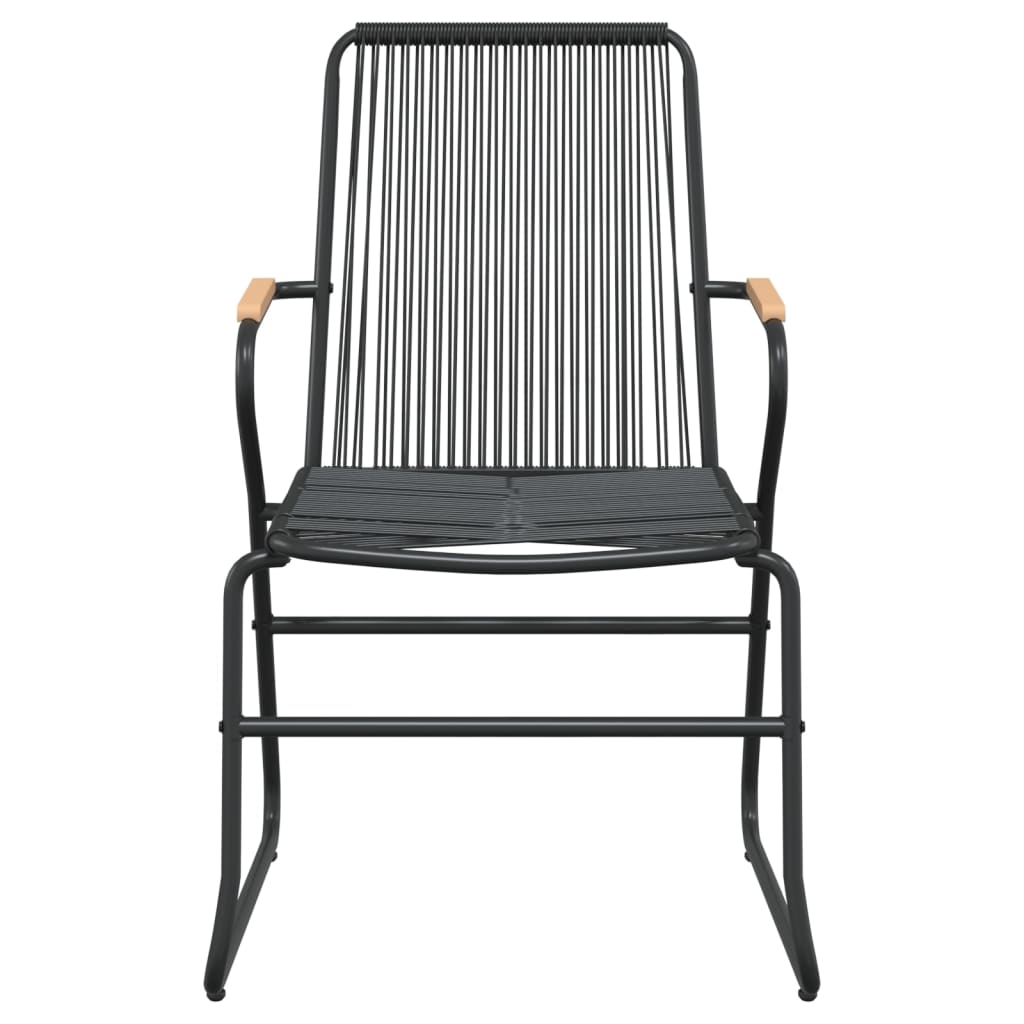 3-dijelni vrtni blagovaonski set od PVC ratana crni