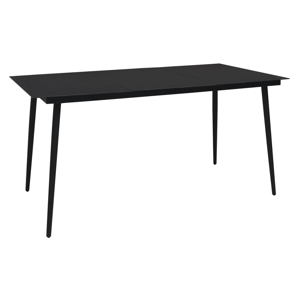 7-dijelni vrtni blagovaonski set od PVC ratana crni
