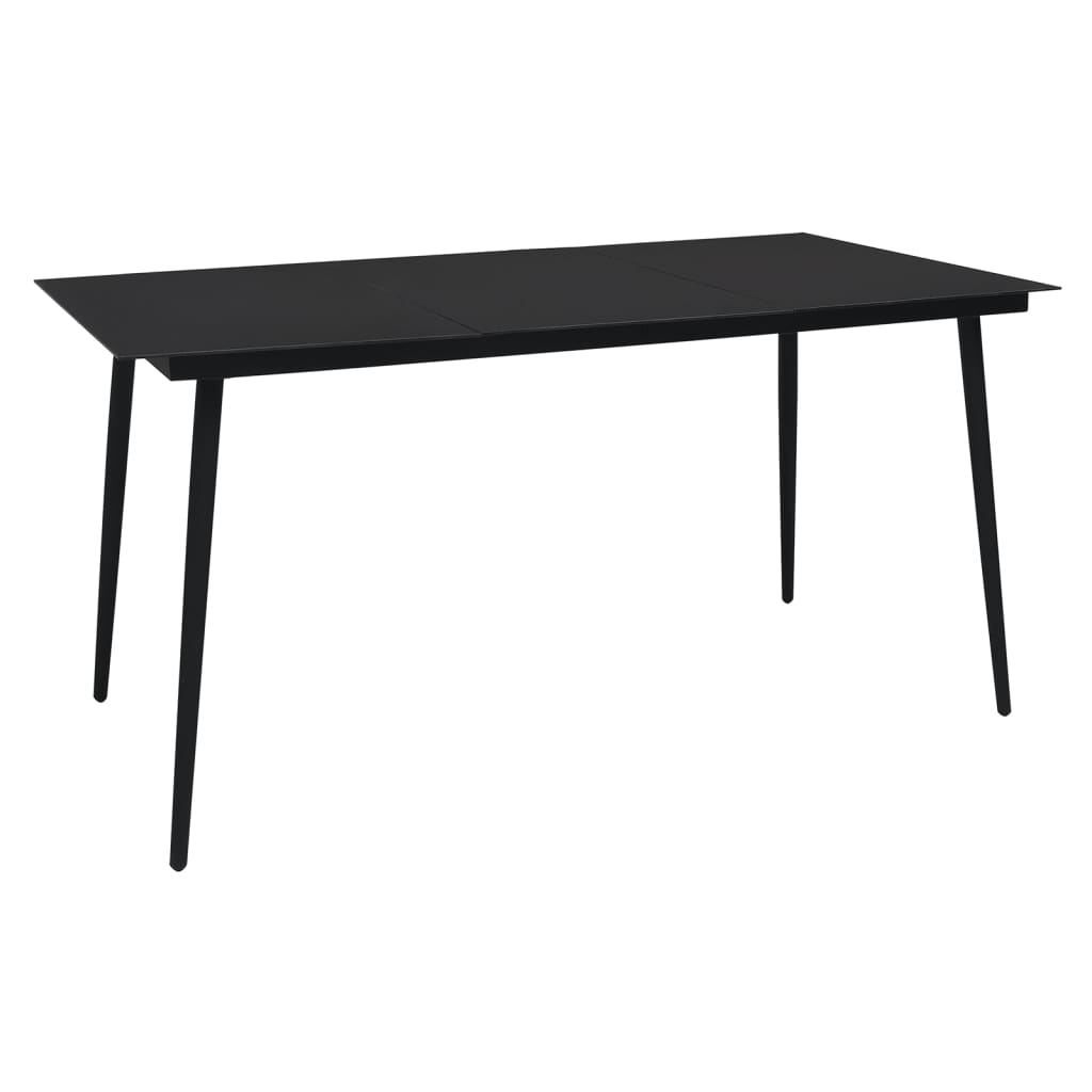 9-dijelni vrtni blagovaonski set od PVC ratana crni