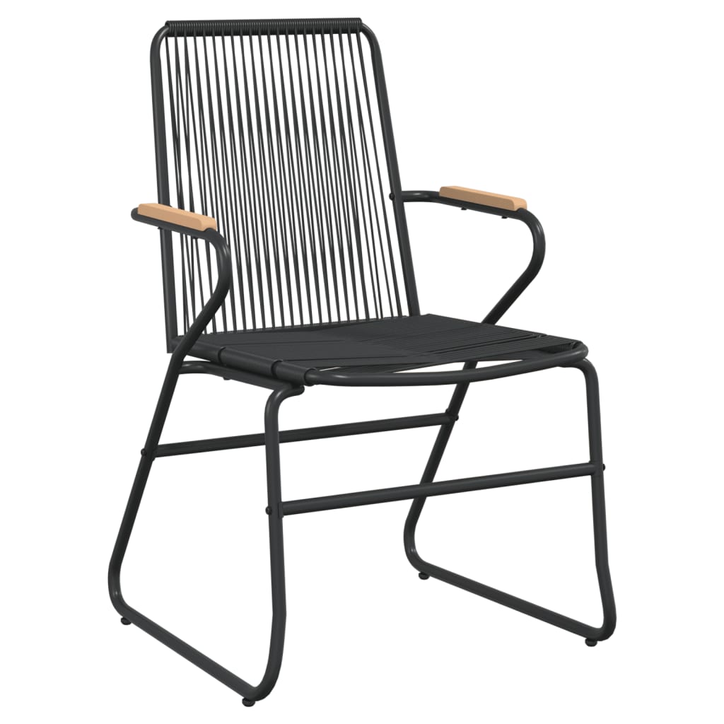 3-dijelni vrtni blagovaonski set od PVC ratana crni
