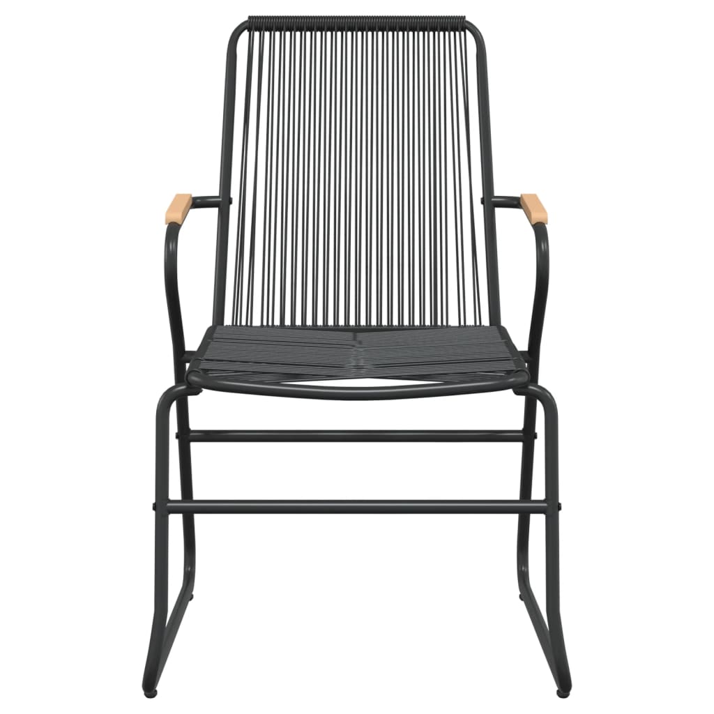 5-dijelni vrtni blagovaonski set od PVC ratana crni