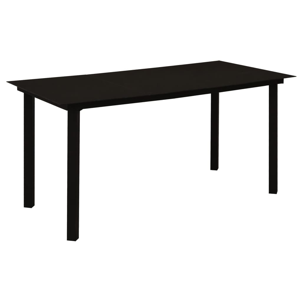 5-dijelni vrtni blagovaonski set od PVC ratana crni