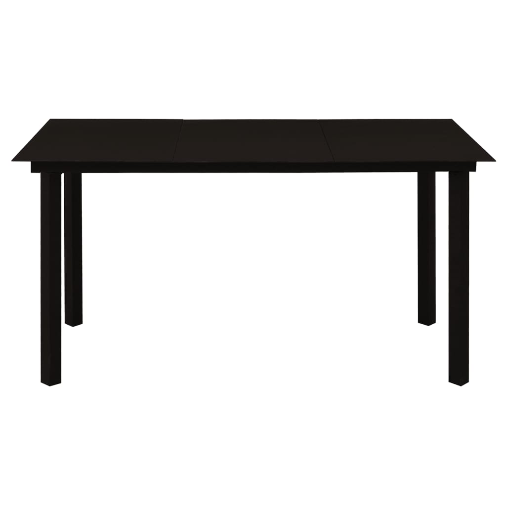 5-dijelni vrtni blagovaonski set od PVC ratana crni
