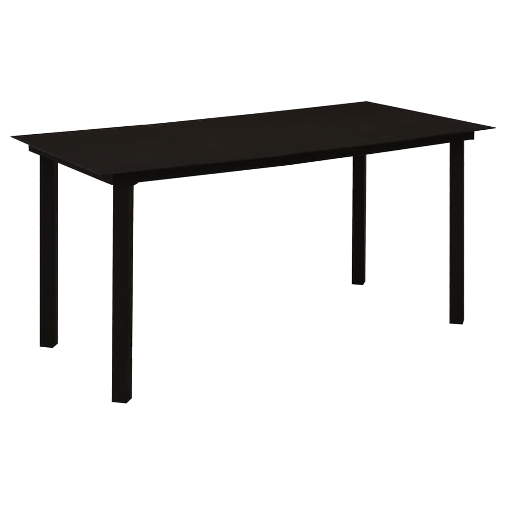 7-dijelni vrtni blagovaonski set od PVC ratana crni