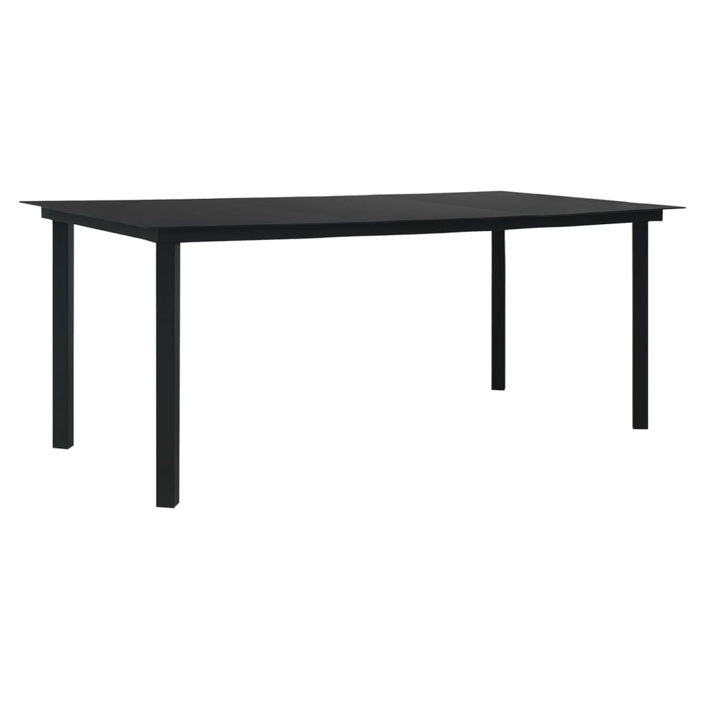 9-dijelni vrtni blagovaonski set od PVC ratana crni