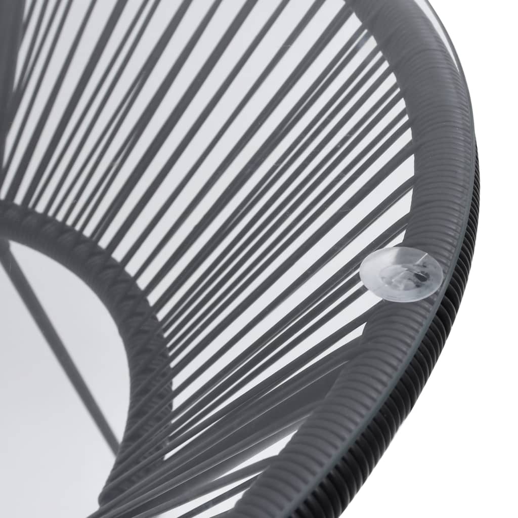 3-dijelni vanjski blagovaonski set od PVC ratana crni