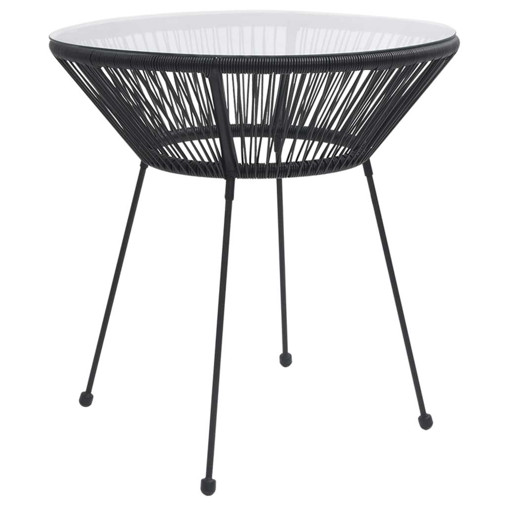 5-dijelni vanjski blagovaonski set od PVC ratana crni