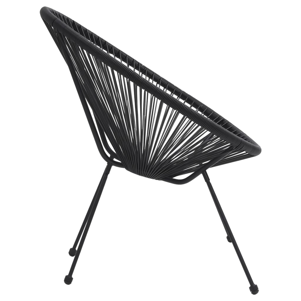 5-dijelni vanjski blagovaonski set od PVC ratana crni