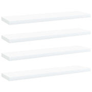 Police za knjige 4 kom bijele 40x10x1,5 cm konstruirano drvo