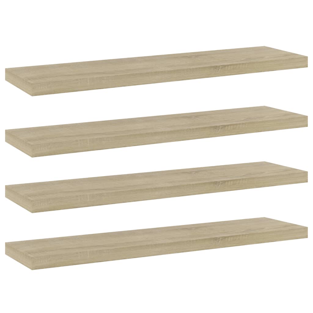 Police za knjige 4 kom boja hrasta sonome 40x10x1,5 cm drvene