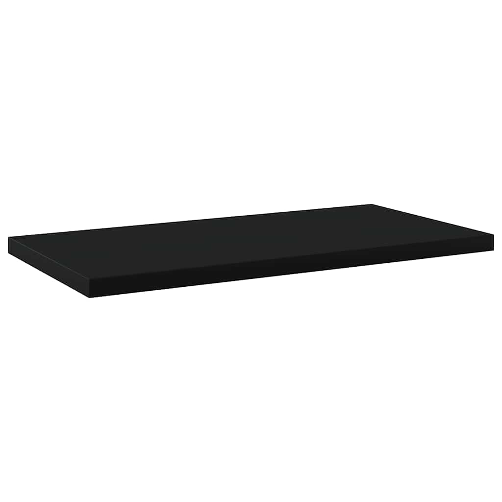 Police za knjige 4 kom crne 40 x 20 x 1,5 cm konstruirano drvo