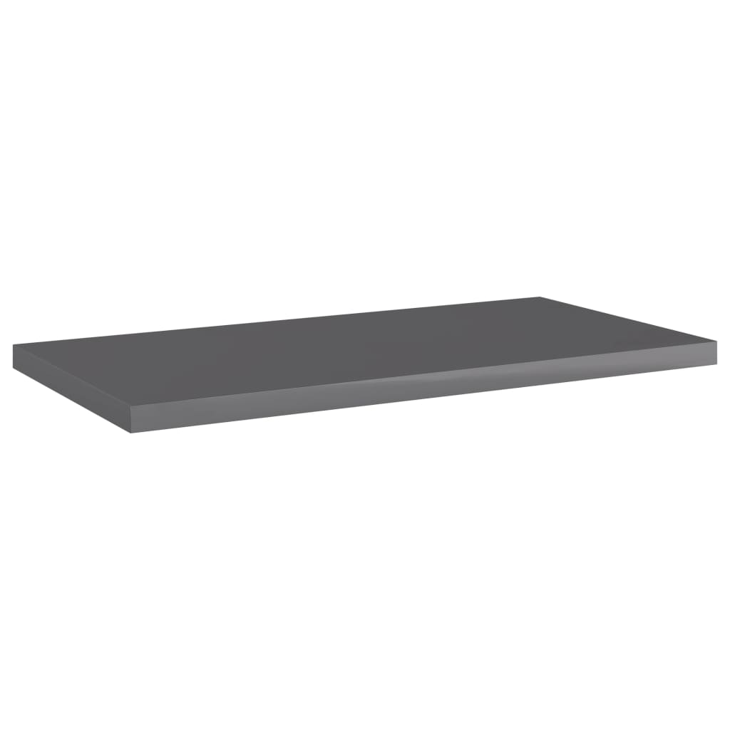 Police za knjige 8 kom visoki sjaj sive 40x20x1,5 cm od iverice