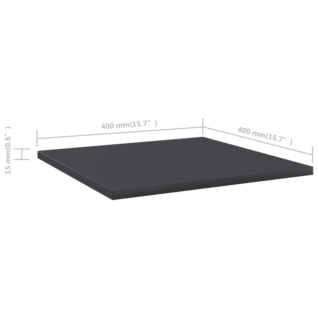 Police za knjige 8 kom sive 40 x 40 x 1,5 cm konstruirano drvo