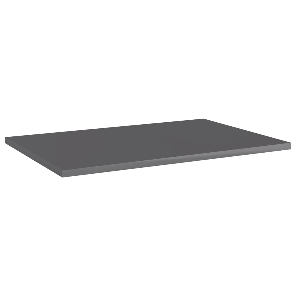 Police za knjige 4 kom visoki sjaj sive 60x40x1,5 cm od iverice