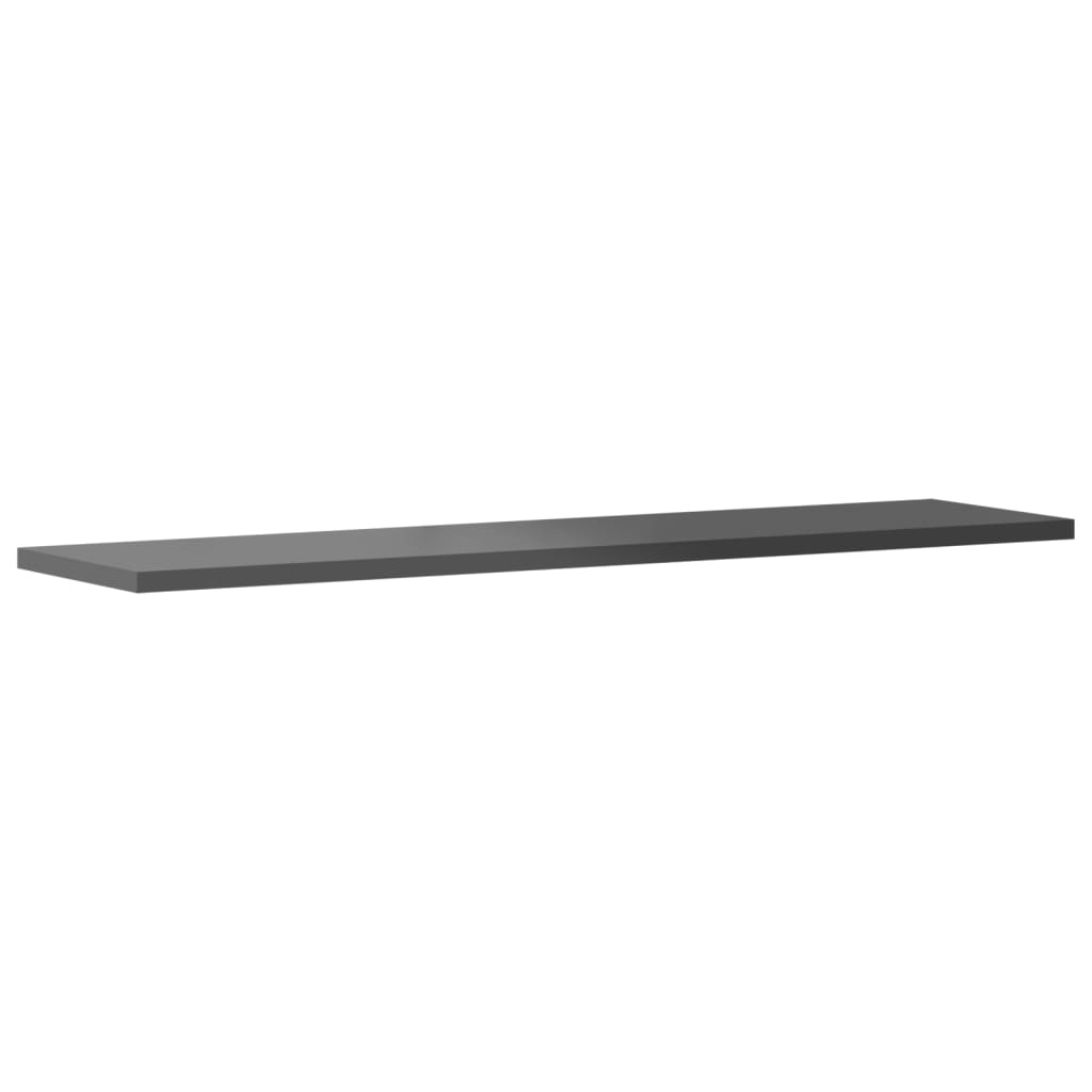 Police za knjige 8 kom visoki sjaj sive 80x20x1,5 cm od iverice