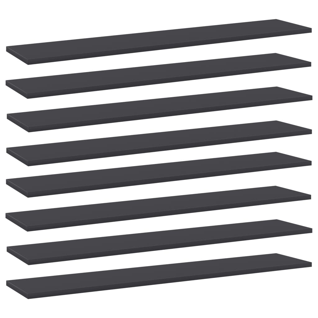 Police za knjige 8 kom sive 100 x 20 x 1,5 cm od iverice