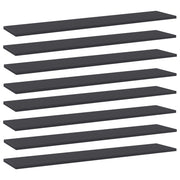 Police za knjige 8 kom sive 100 x 20 x 1,5 cm od iverice