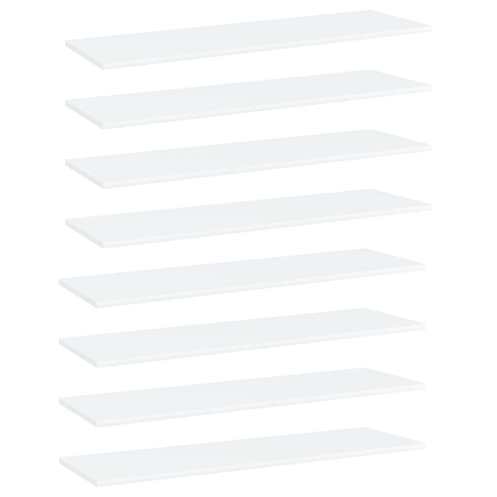 Police za knjige 8 kom bijele 100 x 30 x 1,5 cm od iverice