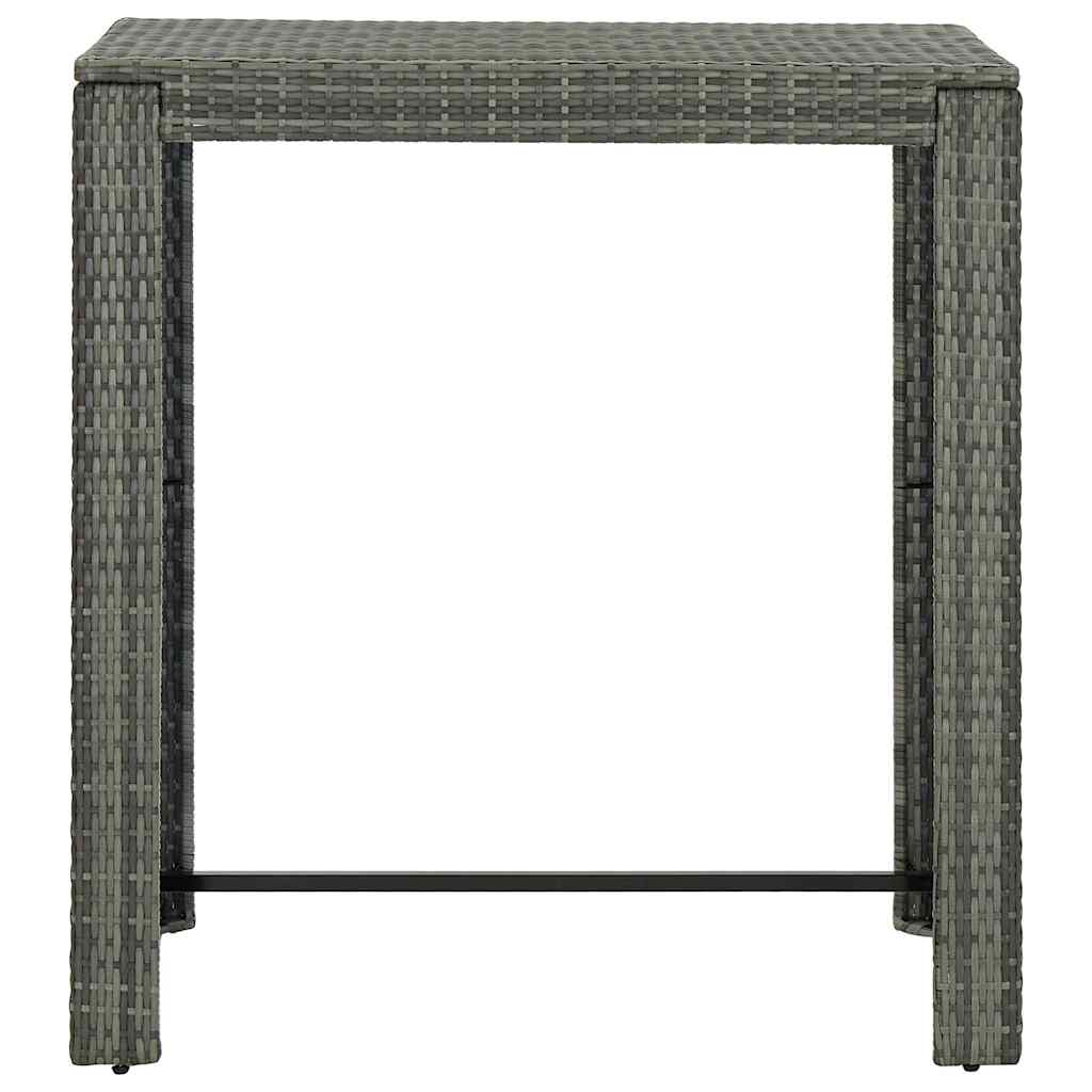 7-dijelni vrtni barski set od poliratana s jastucima sivi Siva 100 cm table length