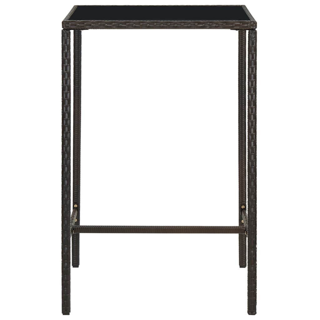 5-dijelni vrtni barski set od poliratana smeđi