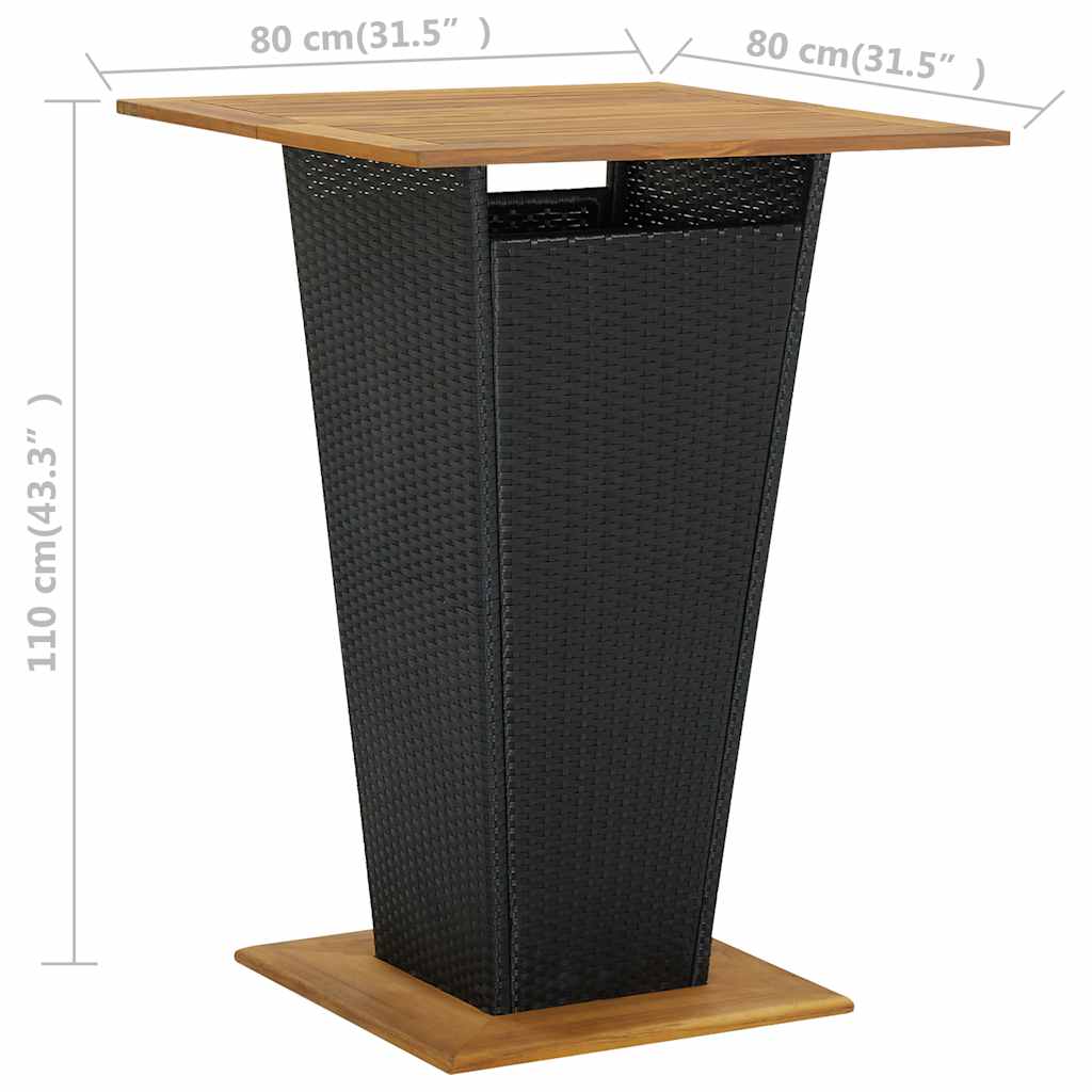 5-dijelni vrtni barski set crni