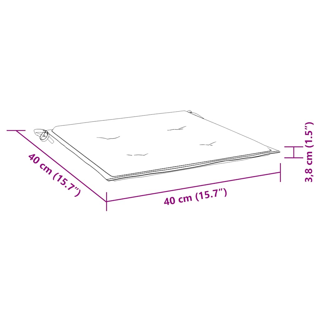 Vrtne stolice s bež jastucima 2 kom od masivne tikovine
