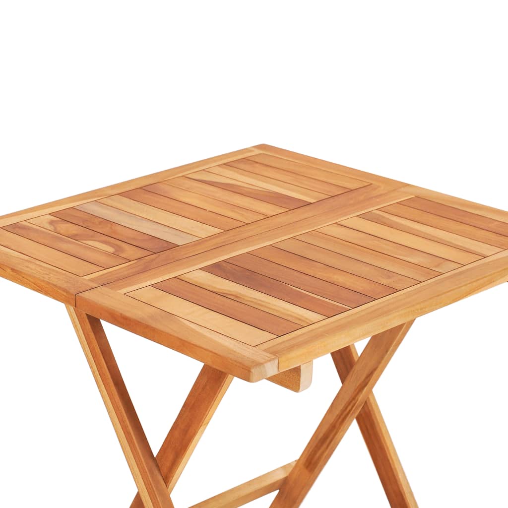 3-dijelni bistro set sa zelenim jastucima od masivne tikovine