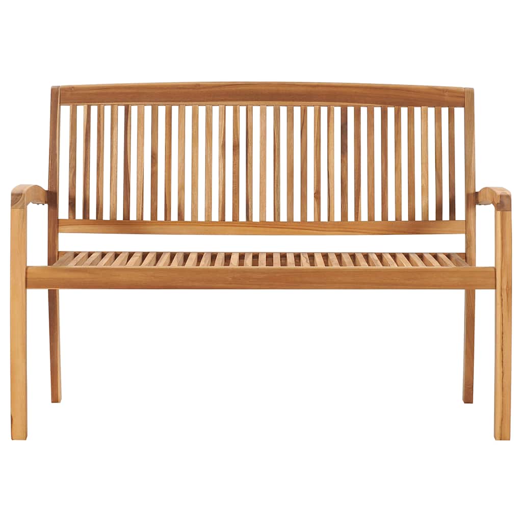 Složiva vrtna klupa s jastukom 128,5 cm od masovne tikovine Siva 120 cm
