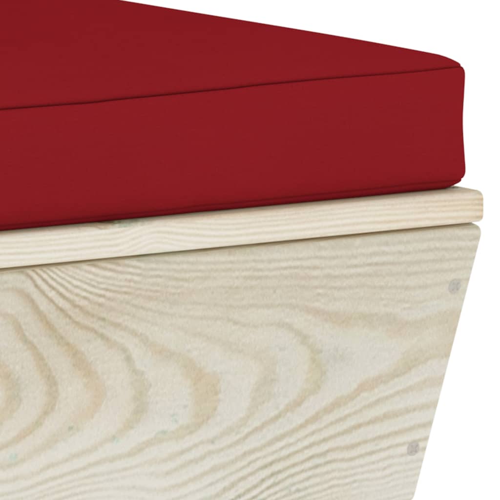 Vrtni dvosjed od paleta od smrekovine s jastucima