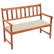 Vrtna klupa s jastukom 120 cm od masivnog bagremovog drva Krema 120 x 50 x 4 cm